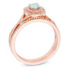 Thumbnail Image 1 of Previously Owned - 0.45 CT. T.W. Diamond Double Frame Bridal Set in 14K Rose Gold