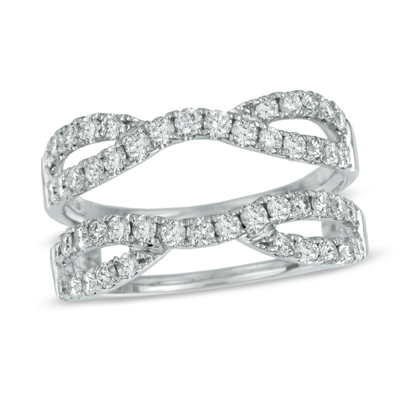 Previously Owned - 0.97 CT. T.W. Diamond Twist Contour Solitaire Enhancer in 14K White Gold|Peoples Jewellers