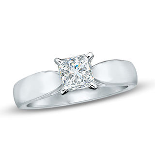 Previously Owned - Celebration  Lux® 1.00 CT. Princess-Cut Diamond Engagement Ring in 18K White Gold (I/SI2)