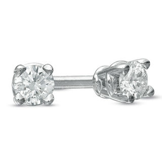 Previously Owned - Diamond Accent Solitaire Stud Earrings in 14K White Gold