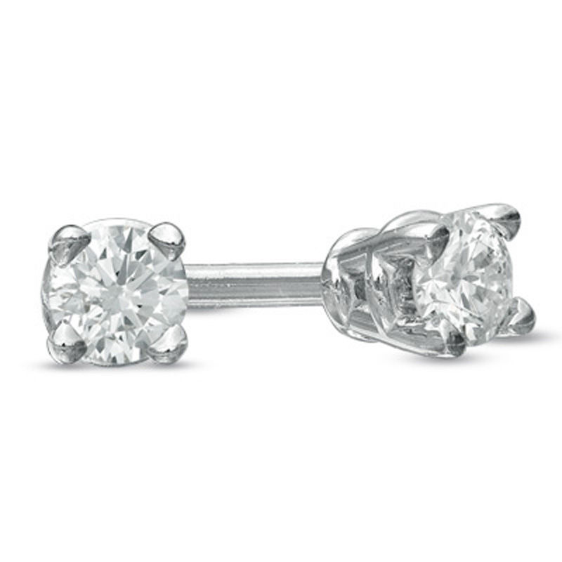 Previously Owned - Diamond Accent Solitaire Stud Earrings in 14K White Gold|Peoples Jewellers