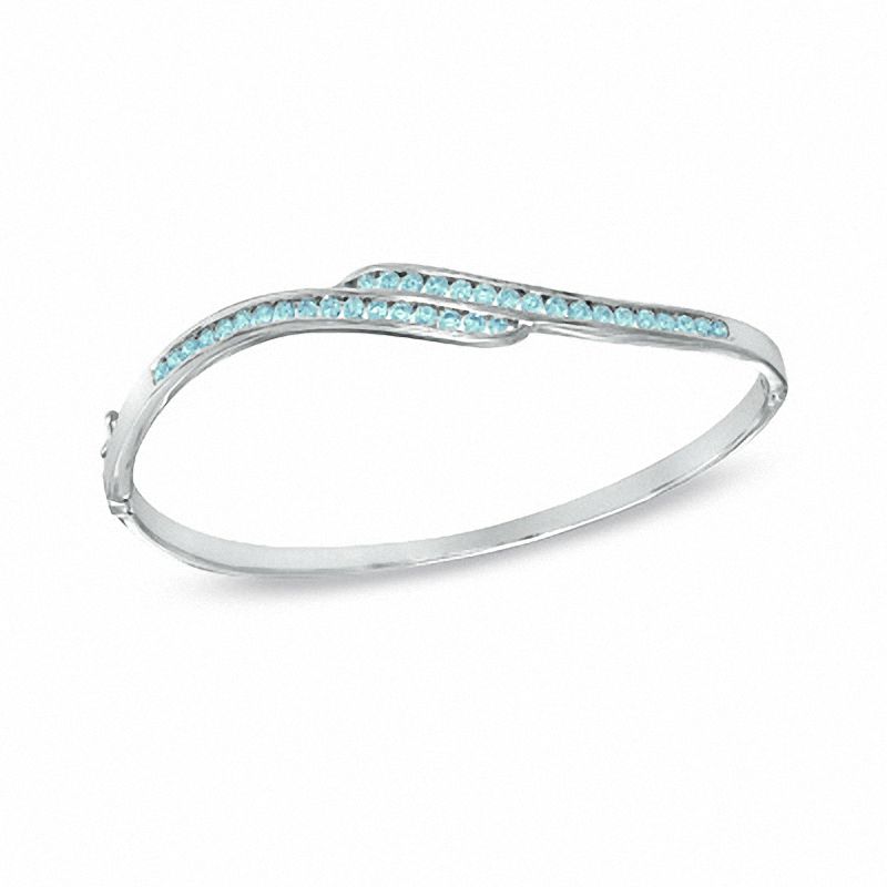 Previously Owned - Swiss Blue Topaz Bangle in Sterling Silver