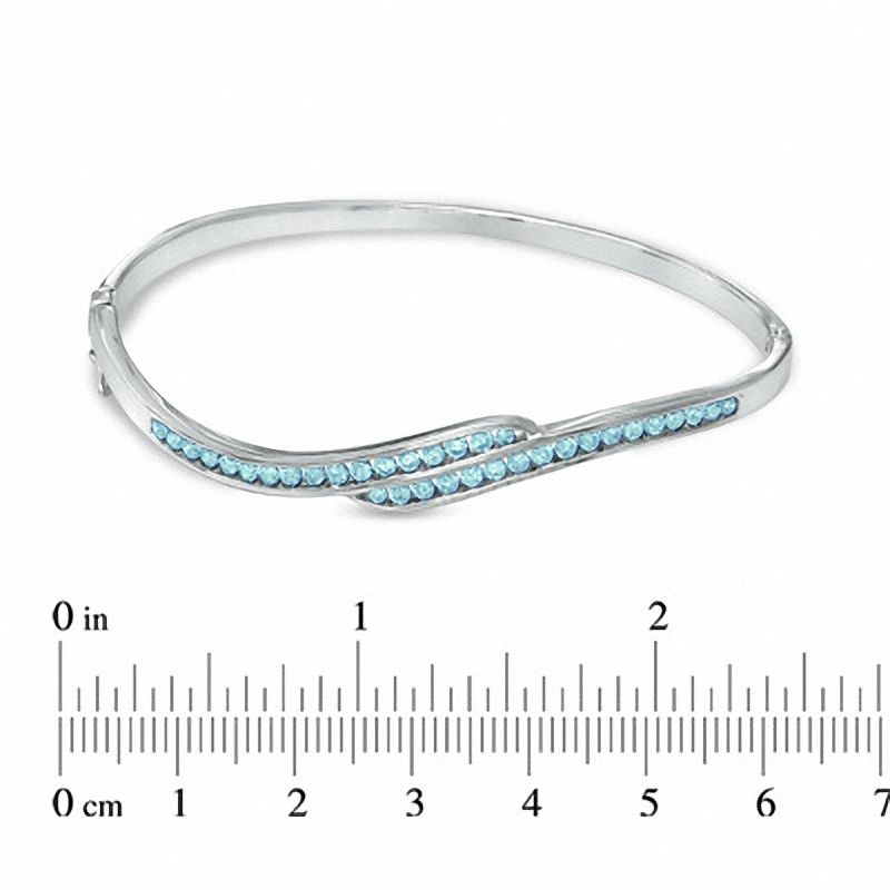 Previously Owned - Swiss Blue Topaz Bangle in Sterling Silver