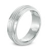 Previously Owned - Men's 7.0mm Milgrain Multi-Groove Wedding Band in Sterling Silver