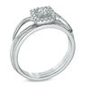 Previously Owned - 1/4 CT. T.W.   Diamond Square Frame Bridal Set in 14K White Gold (I/I2)