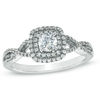 Thumbnail Image 1 of Previously Owned - Celebration  Fire™ 0.58 CT. T.W. Diamond Frame Engagement Ring in 14K White Gold (I/SI2)