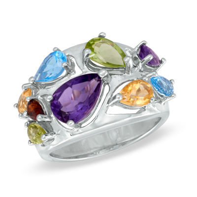 Previously Owned - Multi-Gemstone Ring in Sterling Silver