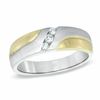 Previously Owned - Ladies' Diamond Accent Wedding Band in 10K Two-Tone Gold