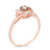 Thumbnail Image 1 of Previously Owned - 0.25 CT. T.W. Champagne and White Diamond Love Knot Ring in 10K Rose Gold