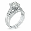 Previously Owned - 0.95 CT. T.W. Princess-Shaped Multi-Diamond Channel Bridal Set in 14K White Gold