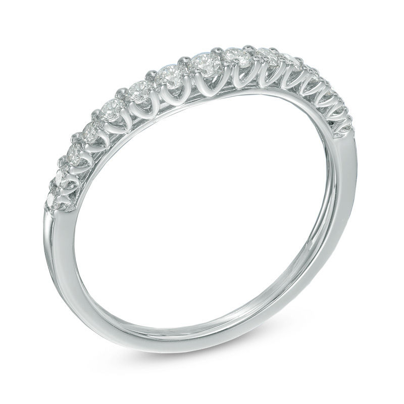 Main Image 2 of Previously Owned - 0.33 CT. T.W. Diamond Contour Wedding Band in 14K White Gold