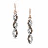 Thumbnail Image 0 of Previously Owned - 0.15 CT. T.W. Enhanced Cognac and White Diamond Winding Drop Earrings in 10K Rose Gold