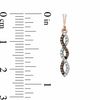 Thumbnail Image 1 of Previously Owned - 0.15 CT. T.W. Enhanced Cognac and White Diamond Winding Drop Earrings in 10K Rose Gold