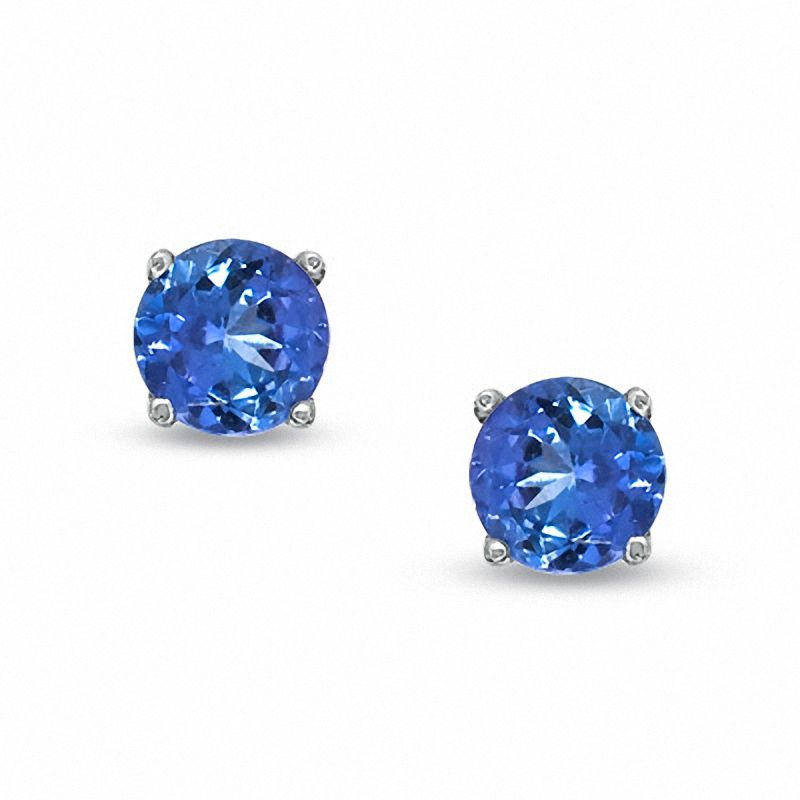 Previously Owned - 4.5mm Tanzanite Stud Earrings in Sterling Silver|Peoples Jewellers