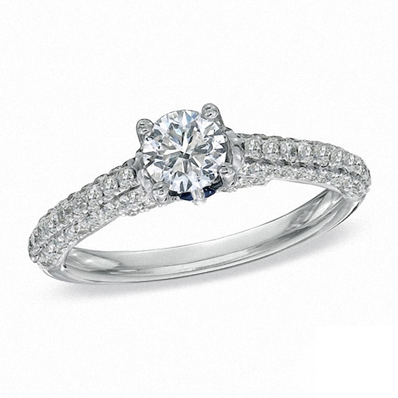 Previously Owned - Vera Wang Love Collection 0.95 CT. T.W. Diamond Engagement Ring in 14K White Gold