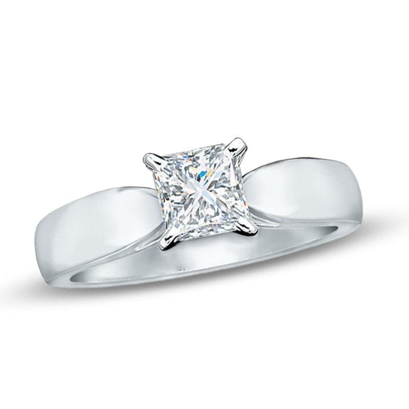 Previously Owned - Celebration Lux® 1.00 CT. Princess-Cut Diamond Engagement Ring in 14K White Gold (I/SI2)|Peoples Jewellers
