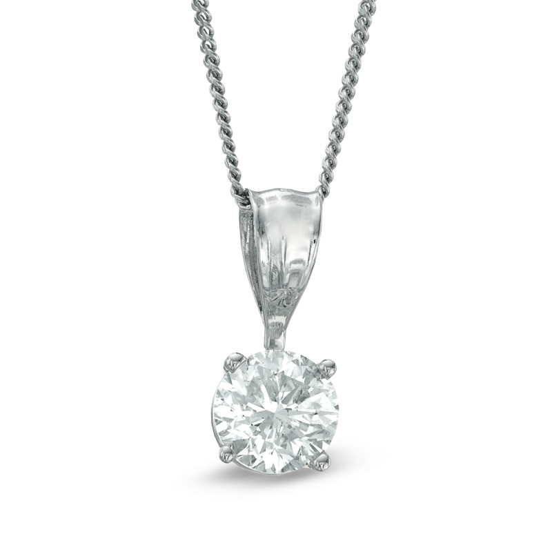 Previously Owned - Celebration Canadian Ideal 0.50 CT. Diamond Solitaire Pendant in 14K White Gold (I/I1)|Peoples Jewellers