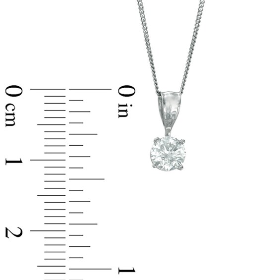 Previously Owned -  0.50 CT. Diamond Solitaire Pendant in 14K White Gold (I/I1)