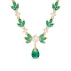 Previously Owned - Lab-Created Green Quartz and White Sapphire Necklace in Sterling Silver with 18K Gold Plate - 17"