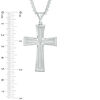 Previously Owned - Men's Diamond Accent Cross Pendant in Stainless Steel - 24"