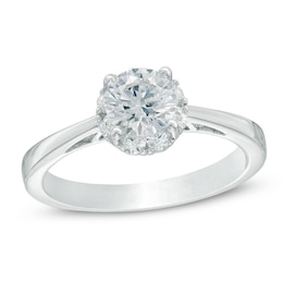 Previously Owned - 1.00 CT. T.W. Diamond Frame Engagement Ring in 14K White Gold (I/I1)