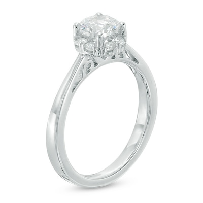 Previously Owned - 1.00 CT. T.W. Diamond Frame Engagement Ring in 14K White Gold (I/I1)