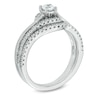 Thumbnail Image 1 of Previously Owned - 0.50 CT. T.W. Diamond Frame Swirl Bridal Set in 10K White Gold