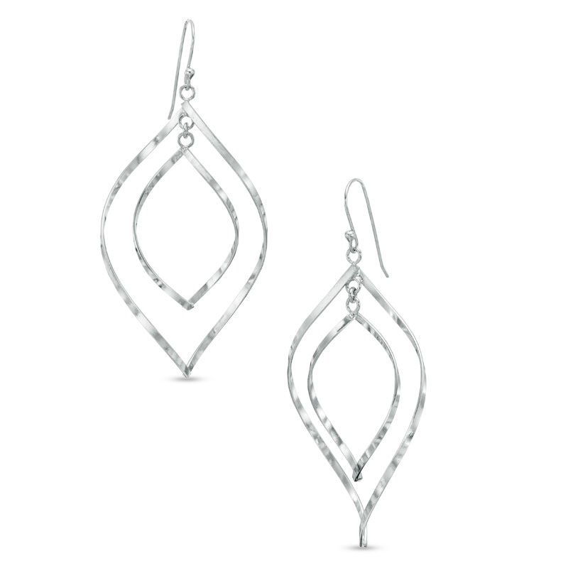Previously Owned - Double Flame Drop Earrings in Sterling Silver|Peoples Jewellers