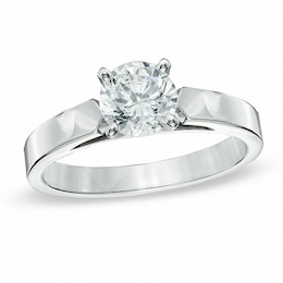 Previously Owned - 0.70 CT. Diamond Solitaire Crown Royal Engagement Ring in 14K White Gold (J/I2)