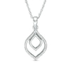 Thumbnail Image 0 of Previously Owned - 0.05 CT. T.W. Diamond Open Double Teardrop Pendant in Sterling Silver