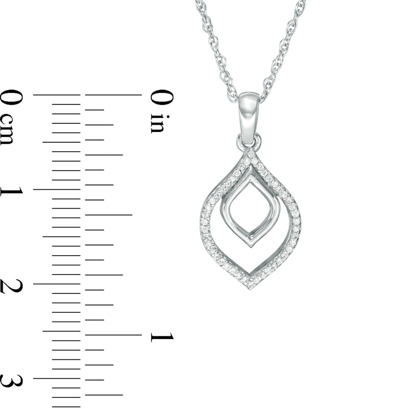 Previously Owned - 0.05 CT. T.W. Diamond Open Double Teardrop Pendant in Sterling Silver