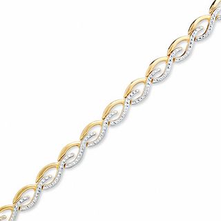 Previously Owned - Swirl Stampato Bracelet in 10K Two-Tone Gold - 7.25"