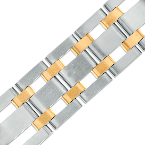 Previously Owned - Men's 0.28 CT. T.W. Diamond Link Bracelet in Stainless Steel and IP