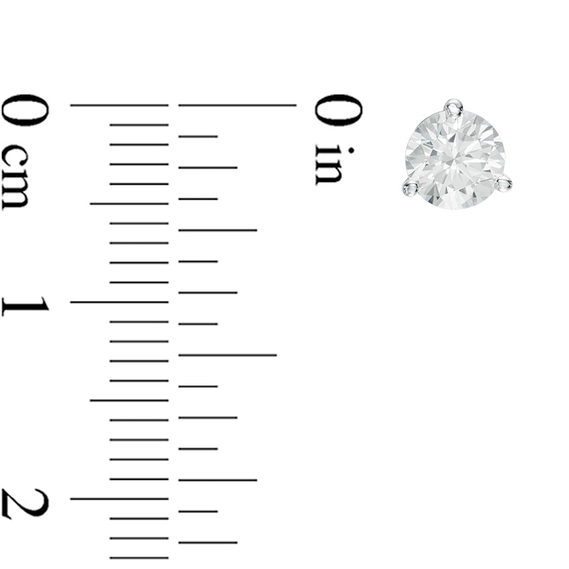 Main Image 2 of Previously Owned - 1.00 CT. T.W.  Diamond Solitaire Stud Earrings in 14K White Gold (I/I2)