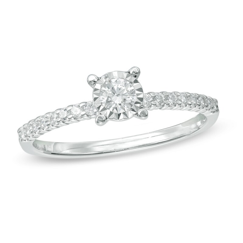 Main Image 1 of Previously Owned - 0.33 CT. T.W. Diamond Solitaire Engagement Ring in 10K White Gold