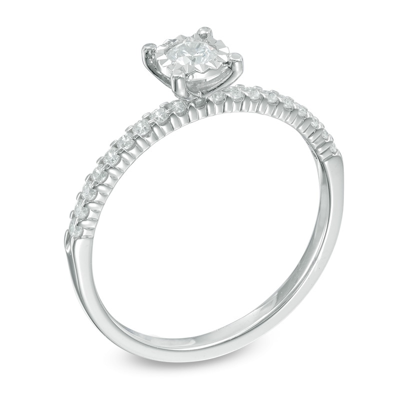 Main Image 2 of Previously Owned - 0.33 CT. T.W. Diamond Solitaire Engagement Ring in 10K White Gold