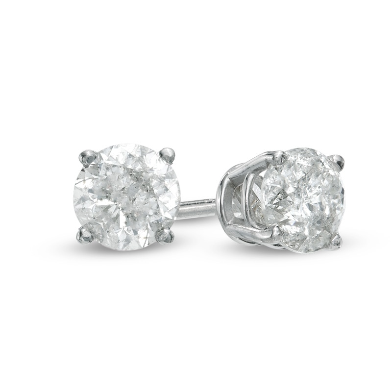 Previously Owned - 0.70 CT. T.W. Diamond Solitaire Stud Earrings in 14K White Gold|Peoples Jewellers