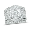 Thumbnail Image 0 of Previously Owned - 5.00 CT. T.W. Composite Diamond Frame Multi-Row Three Piece Bridal Set in 14K White Gold