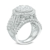 Previously Owned - 5.00 CT. T.W. Composite Diamond Frame Multi-Row Three Piece Bridal Set in 14K White Gold