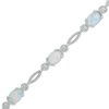 Previously Owned - Oval Lab-Created Opal Rope Bracelet in Sterling Silver - 7.5"