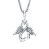 Thumbnail Image 0 of Previously Owned - Open Hearts by Jane Seymour™ Diamond Accent Wings and Halo Pendant in Sterling Silver