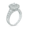 Previously Owned - 1.25 CT. T.W.   Princess-Cut Diamond Frame Engagement Ring in 14K White Gold (I/I1)