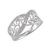 Previously Owned - 0.10 CT. T.W. Diamond Scroll Ring in Sterling Silver