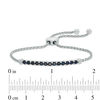 Thumbnail Image 1 of Previously Owned - Black Spinel and Lab-Created White Sapphire Bar Bolo Bracelet in Sterling Silver - 9.0"