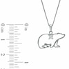 Previously Owned - 0.08 CT. Princess-Cut Diamond Polar Bear Pendant in 14K White Gold (I/I2)