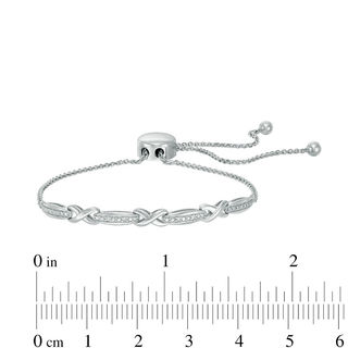 Previously Owned - Diamond Accent Three Piece Bolo Bracelet Set in Sterling Silver - 9.0"