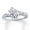 Thumbnail Image 1 of Previously Owned - Ever Us™ 2.00 CT. T.W. Two-Stone Diamond Bypass Ring in 14K White Gold