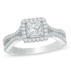 Previously Owned - Vera Wang Love Collection 0.95 CT. T.W. Princess-Cut Diamond Frame Engagement Ring in 14K White Gold