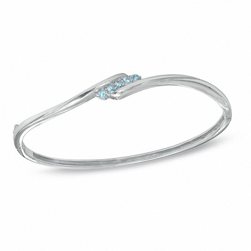 Previously Owned - Blue Topaz Bypass Bangle in Sterling Silver|Peoples Jewellers