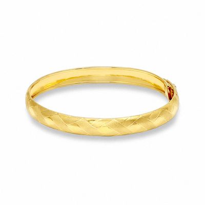 Previously Owned -  8.0mm Flexible X Bangle in 10K Gold - 8.0"